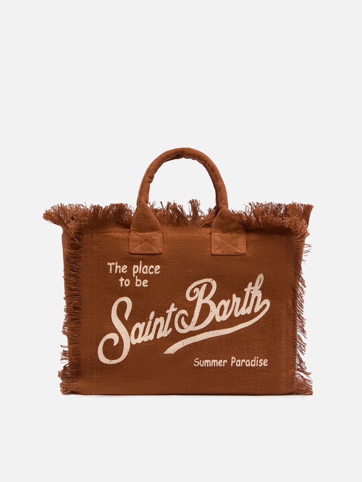 Colette linen brown handbag