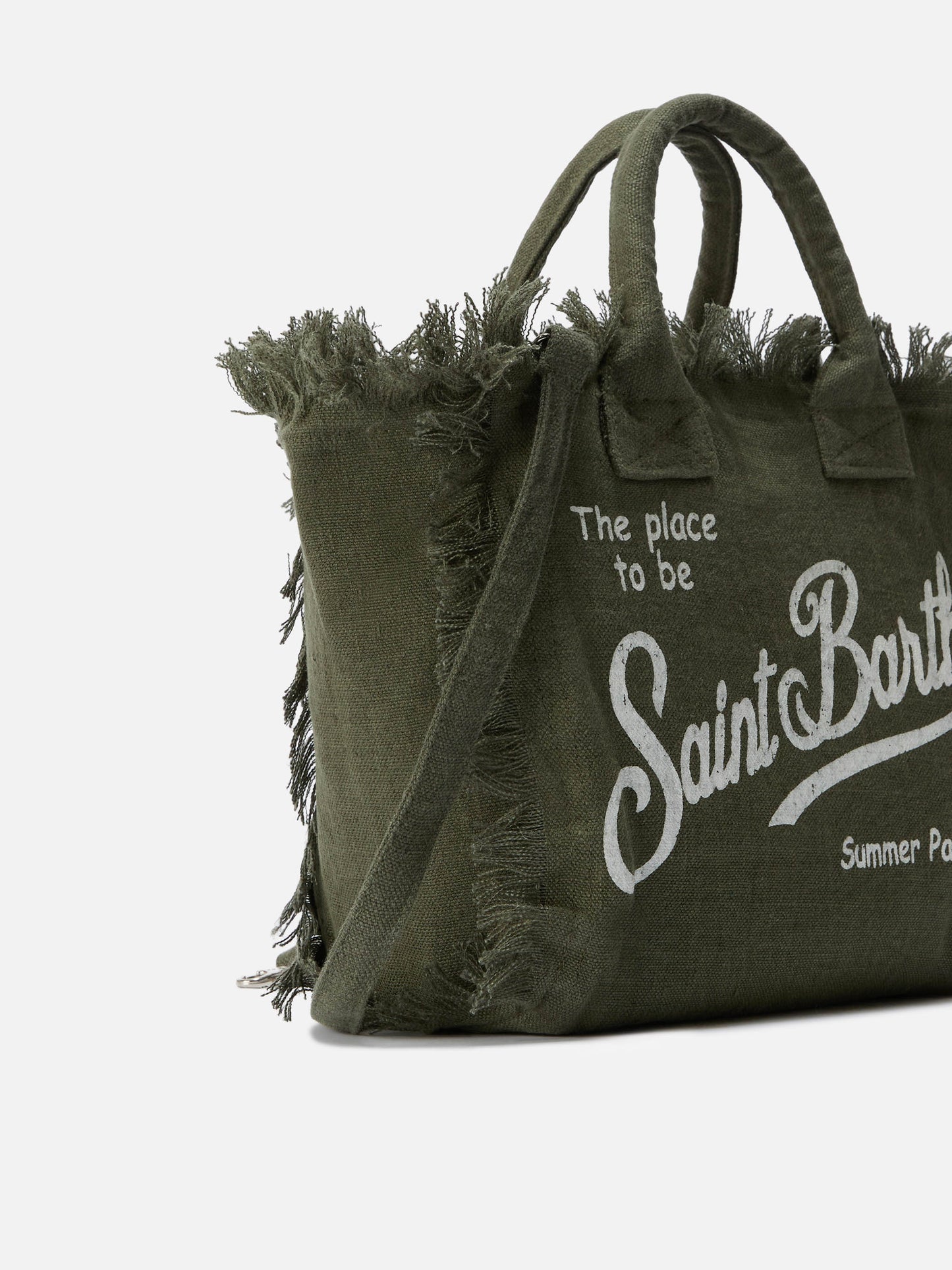 Military green solid color linen Colette bag