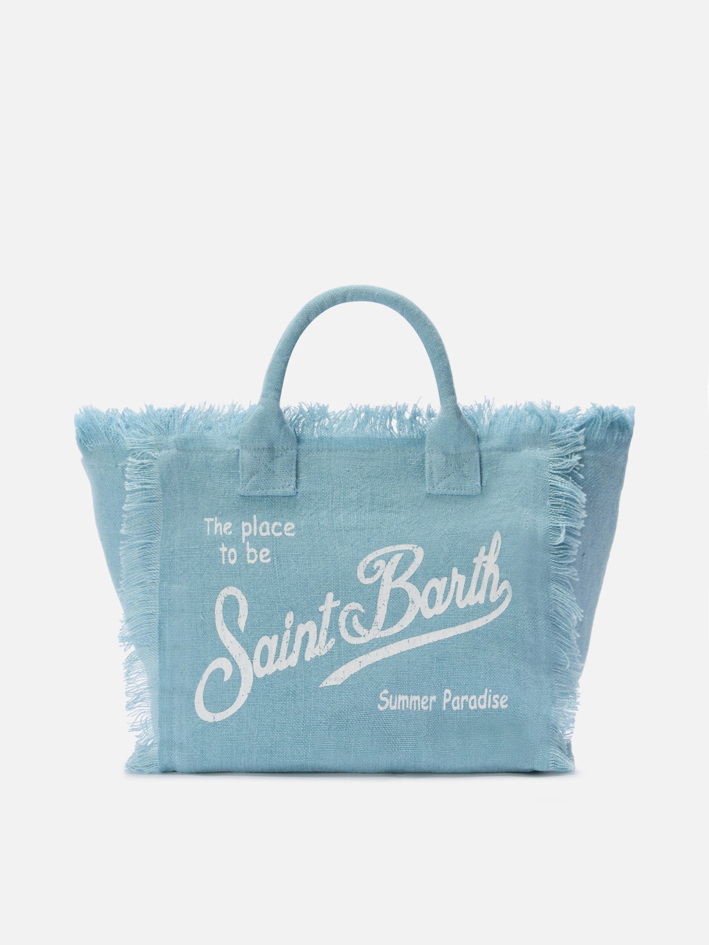 Light blue solid color linen Colette bag