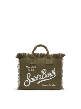 Colette linen military green handbag - MC2 Saint Barth