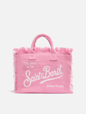 Colette linen pink handbag