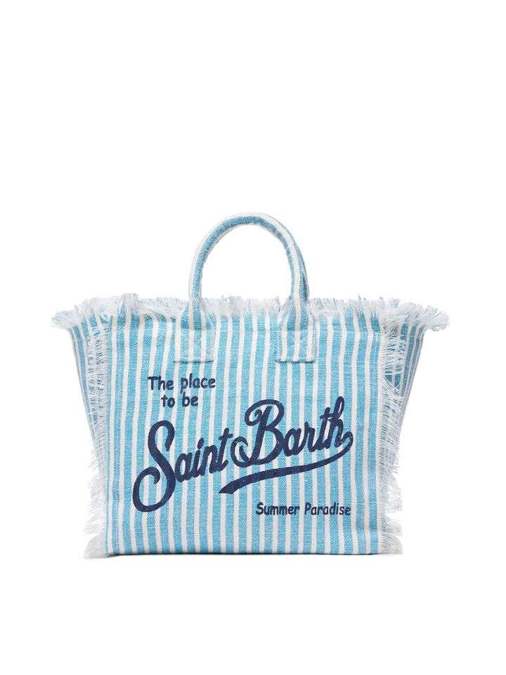 Colette linen handbag with striped print