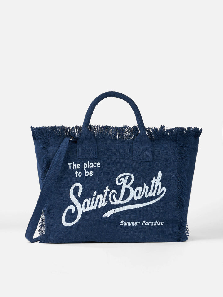 Colette linen navy blue handbag - MC2 Saint Barth