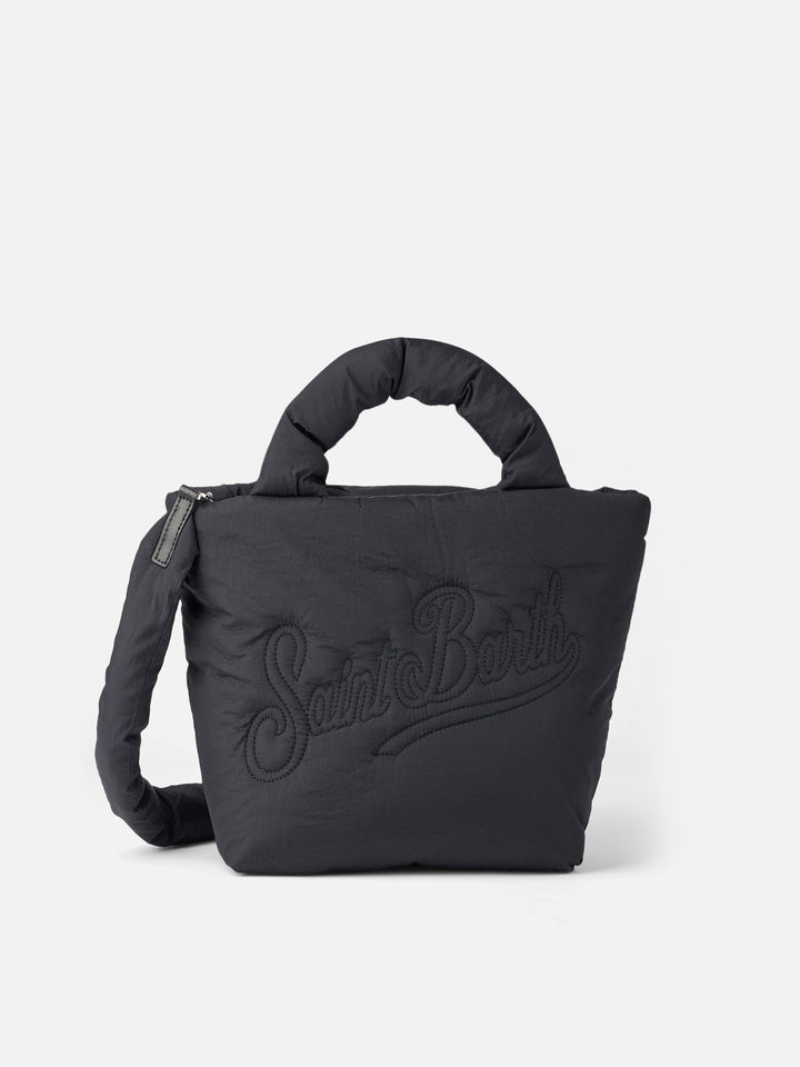 Colette Puffer black handbag with shoulder strap - MC2 Saint Barth