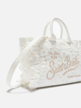 Borsa Colette Volant in cotone sangallo bianco