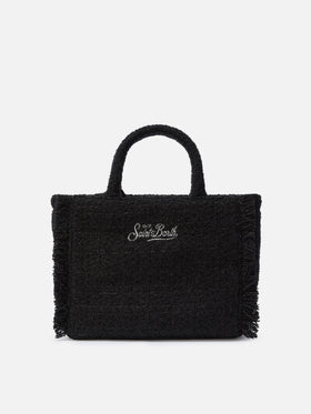 Colette Tweed Handbag in black wool blend