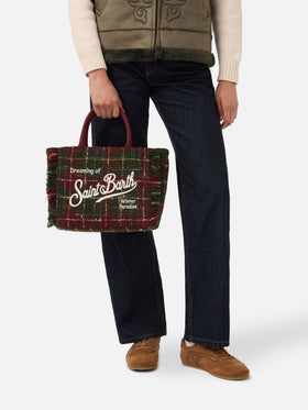 Colette Tweed Handbag in bordeaux check wool blend