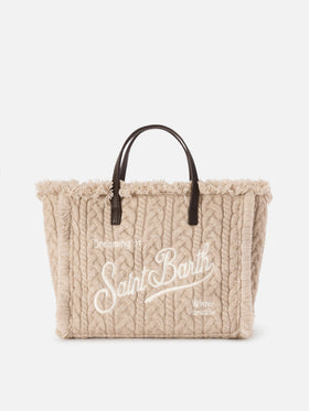 Borsa Colette beige con lavorazione a trecce
