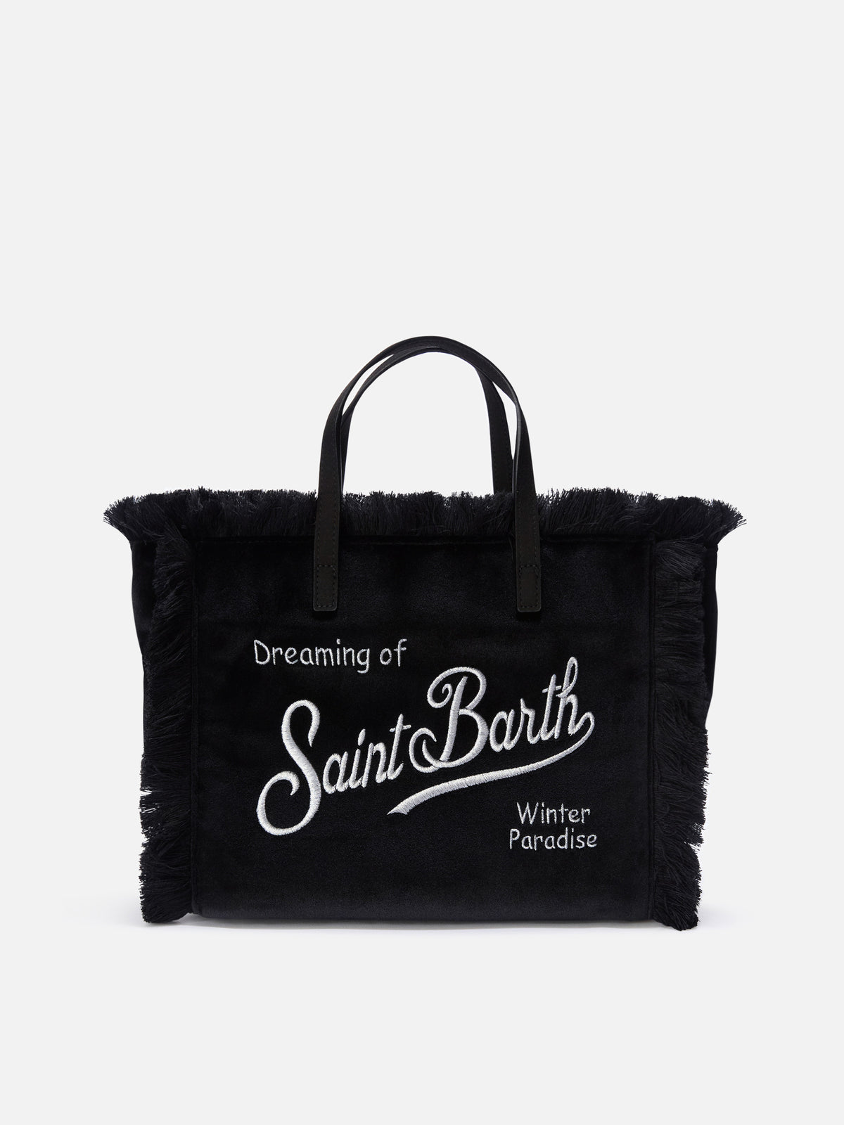 Sac en velours Colette noir avec logo brodé 