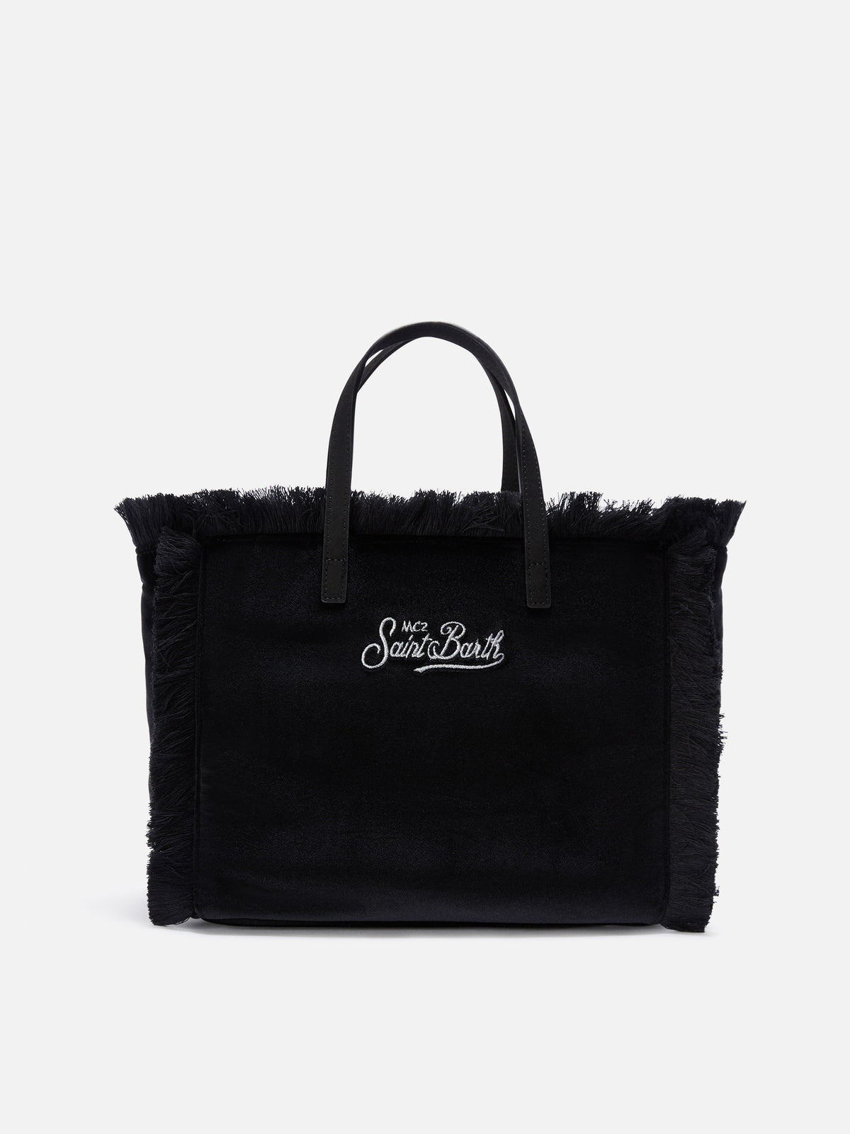 Sac en velours Colette noir avec logo brodé 