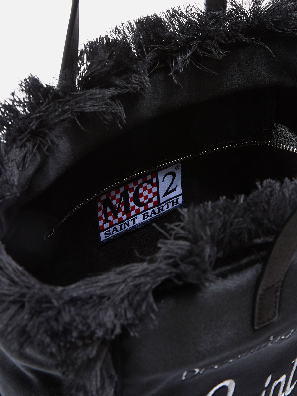 Sac en velours Colette noir avec logo brodé 