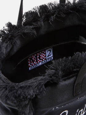 Sac en velours Colette noir avec logo brodé 