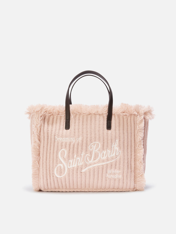 Graue Tasche Colette mit Rippstrick-Design 