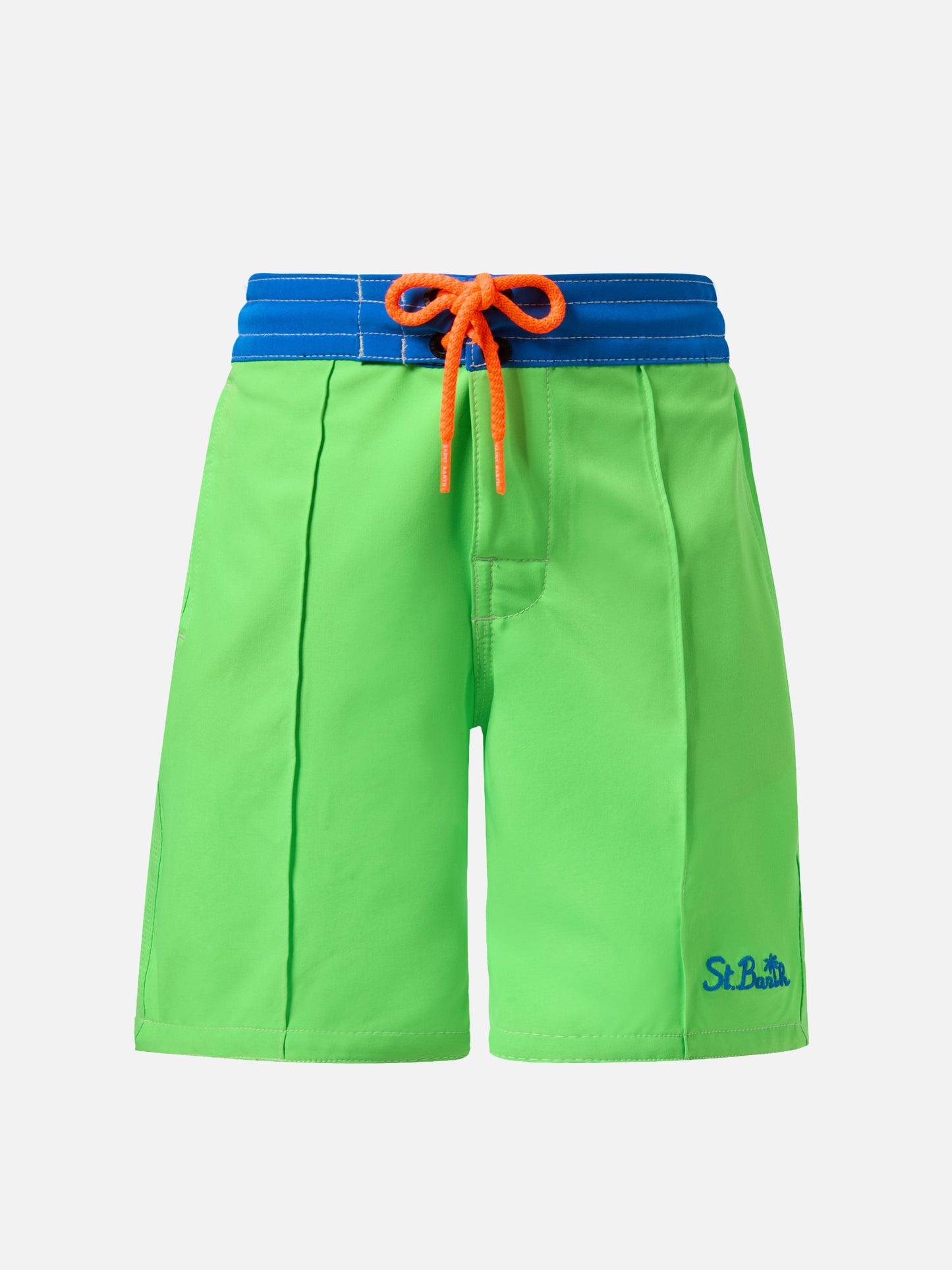 Comfort Surf Jr swim shorts in fluo green and bluette