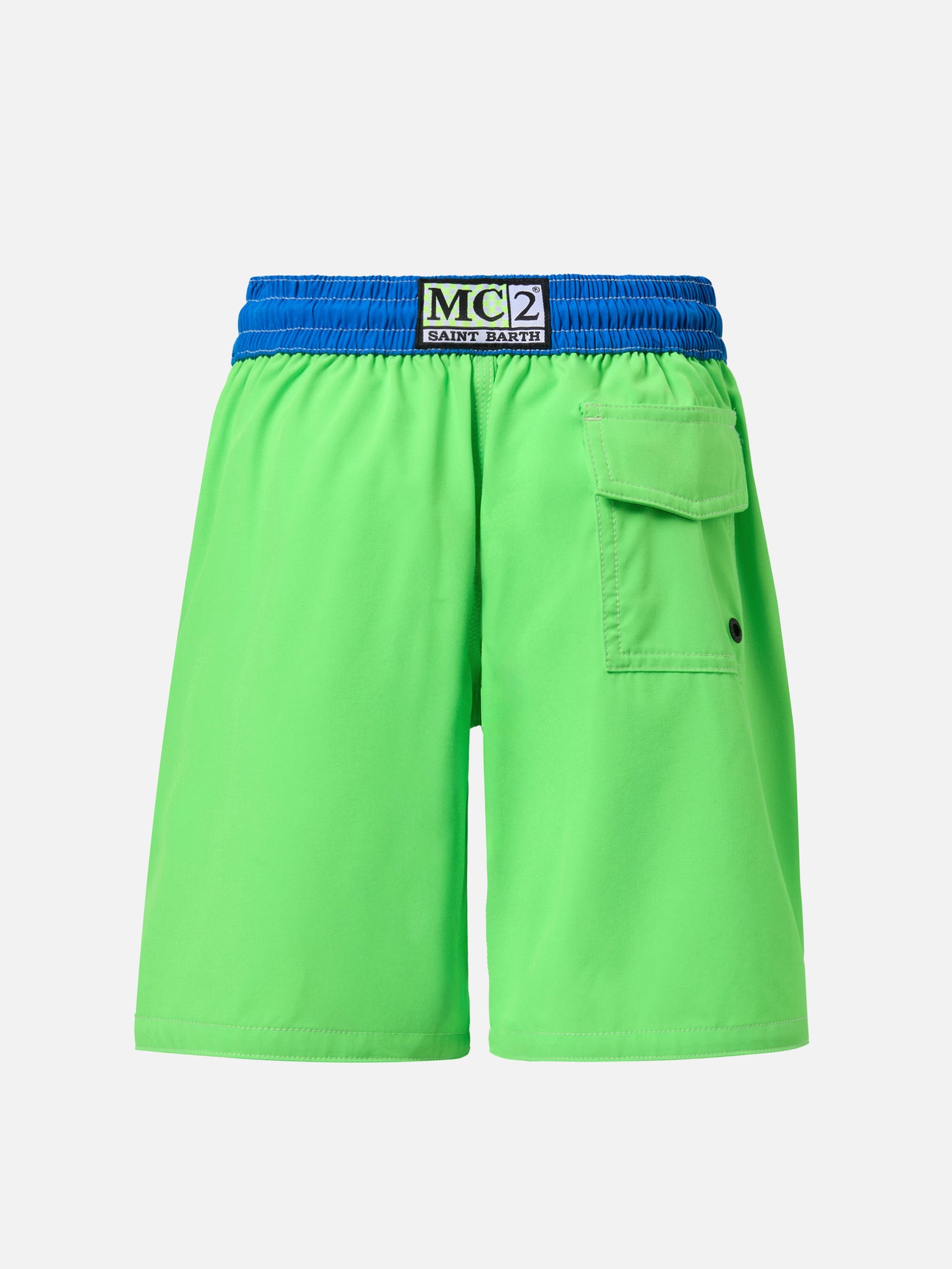 Comfort Surf Jr swim shorts in fluo green and bluette