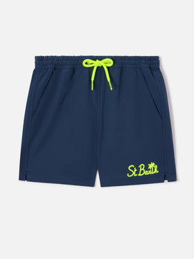 Boy comfort navy blue swim shorts