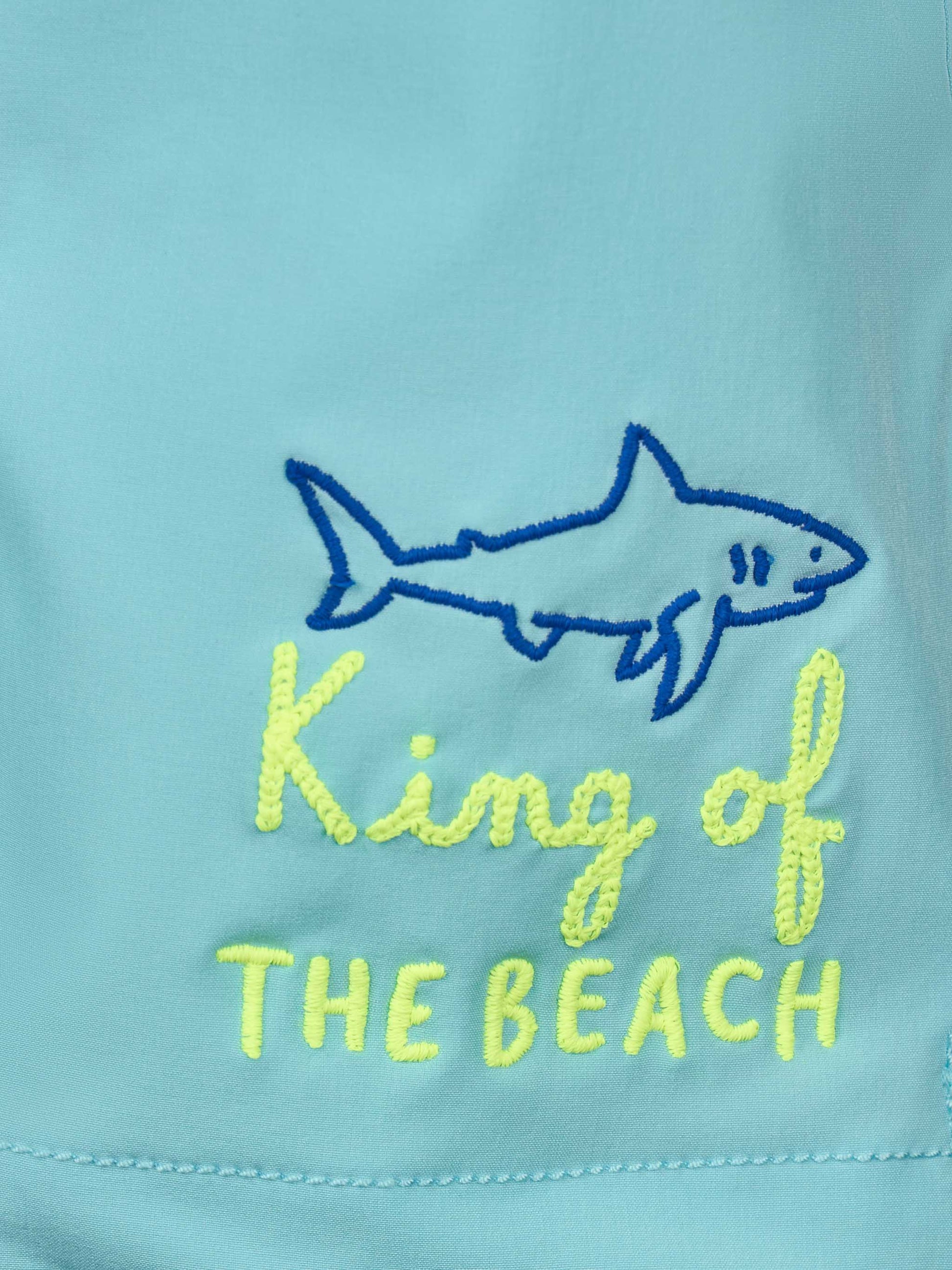 Boy Comfort swim shorts with King of the Beach embroidery - MC2 Saint Barth