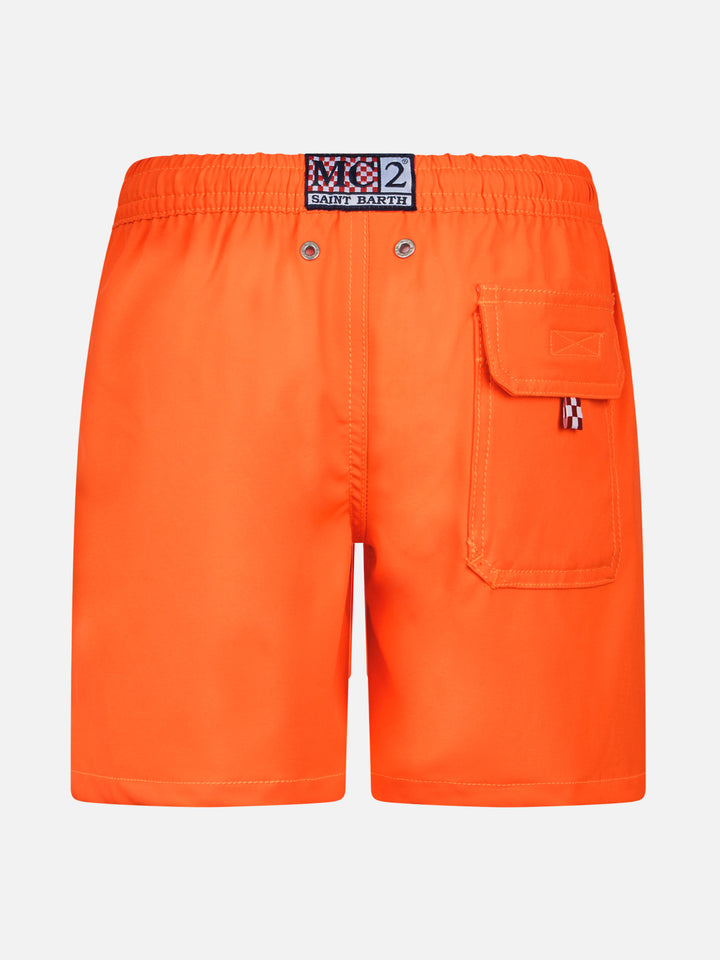 Boy Comfort swim shorts with Stai calmo lo dici al mare embroidery - MC2 Saint Barth