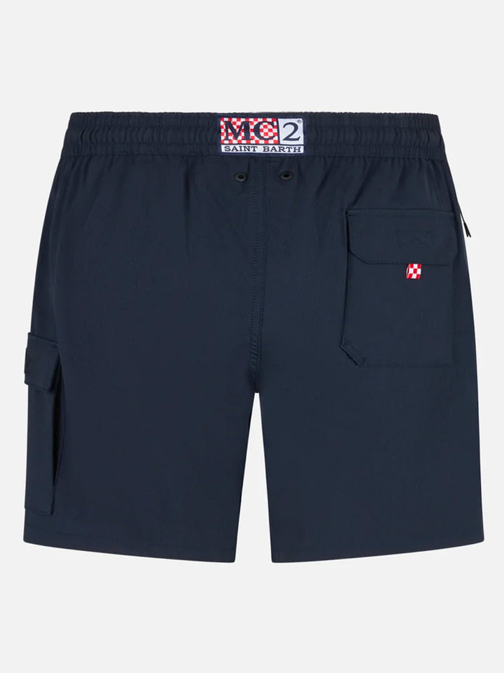 Man blue navy comfort and stretch swim shorts