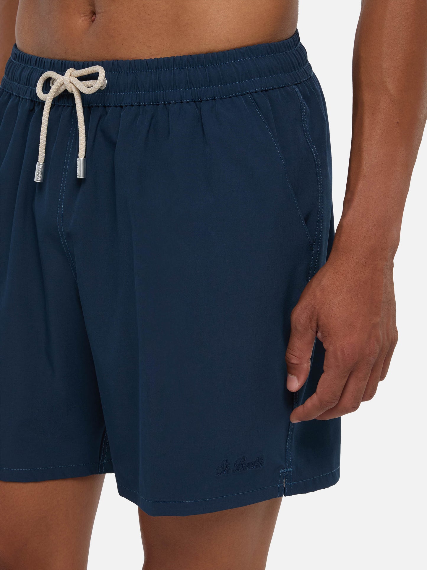 Navy blue Comfort swim shorts  with St. Barth embroidery