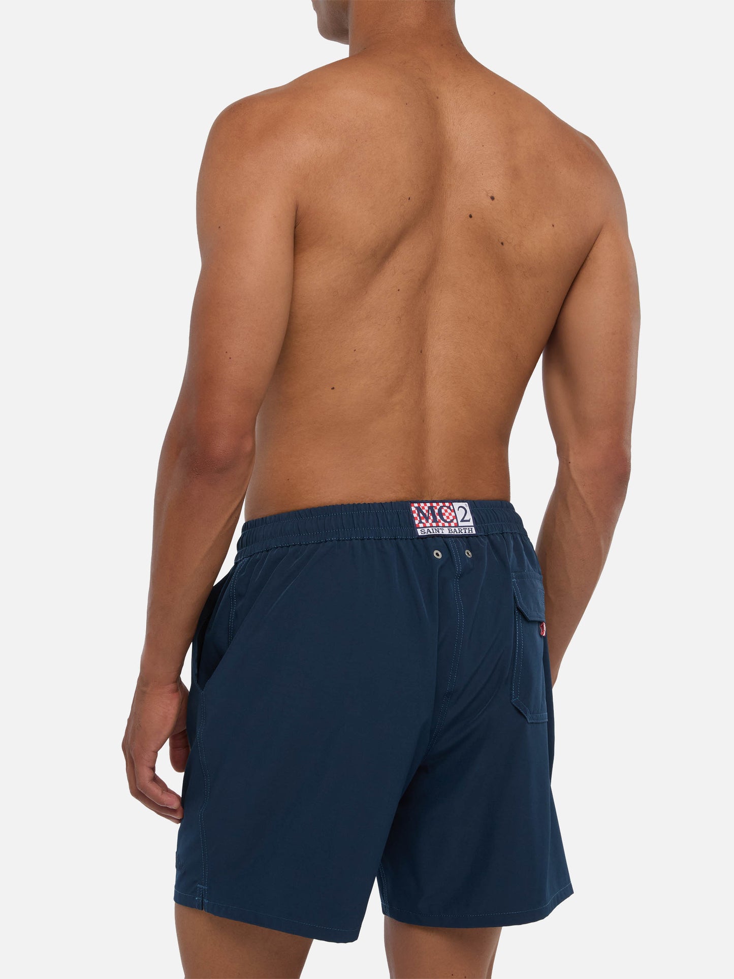 Navy blue Comfort swim shorts  with St. Barth embroidery