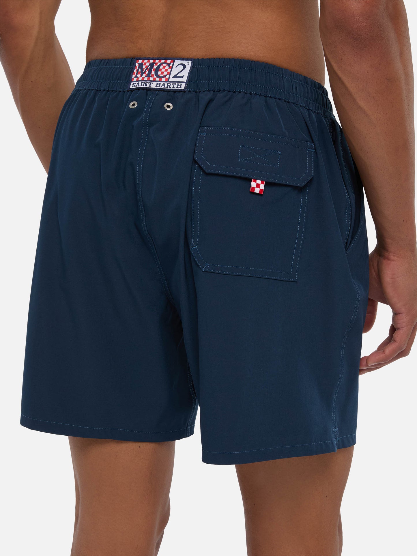 Navy blue Comfort swim shorts  with St. Barth embroidery