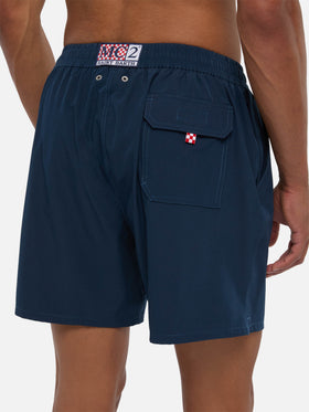 Navy blue Comfort swim shorts  with St. Barth embroidery