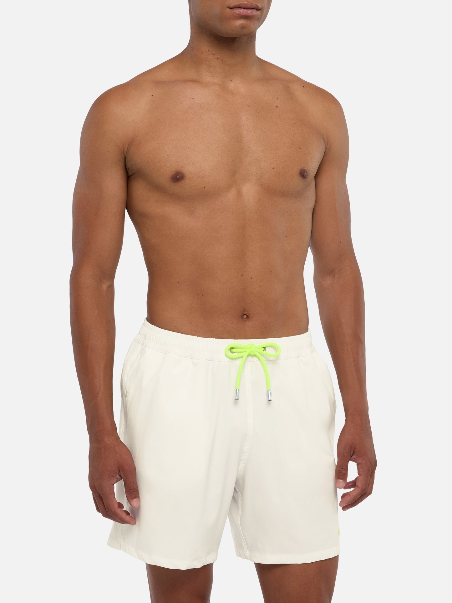 Weiße Comfort Badeshorts mit St. Barth Stickerei
