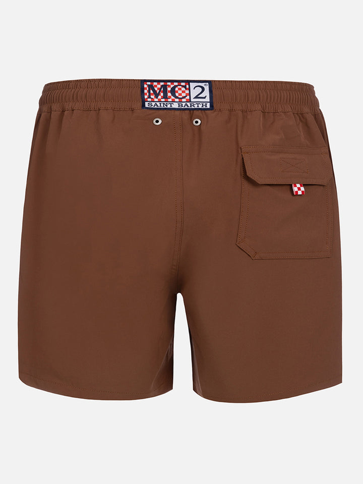 Brown classic stretch Comfort swim shorts