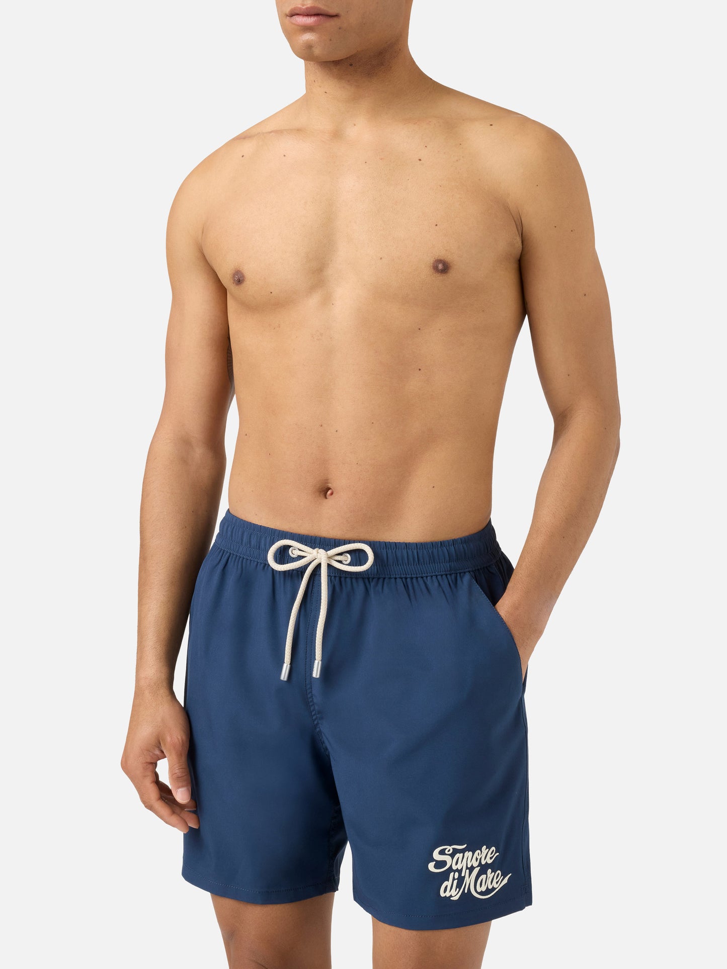 Comfort swim shorts in blue with Sapore di Mare embroidery | Special Edition