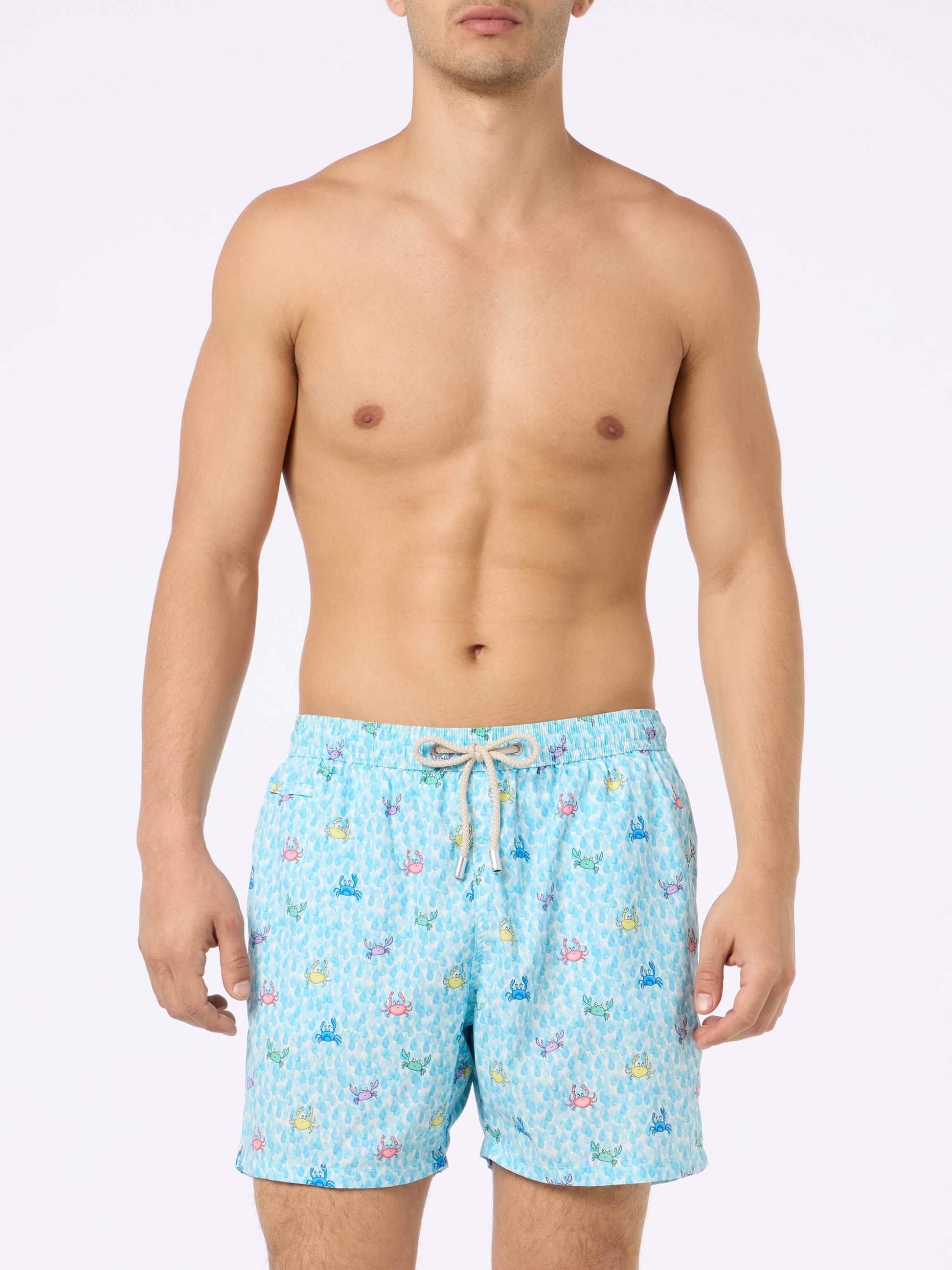 Comfort Light classic stretch swim shorts with crabs print - MC2 Saint Barth