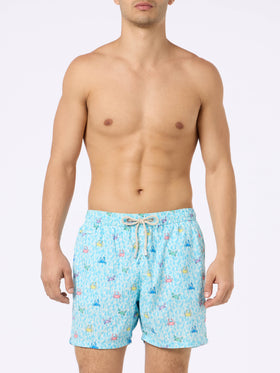Comfort Light classic stretch swim shorts with crabs print - MC2 Saint Barth