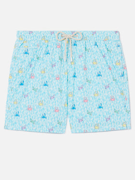 Costume classico elasticizzato Comfort Light con stampa granchi