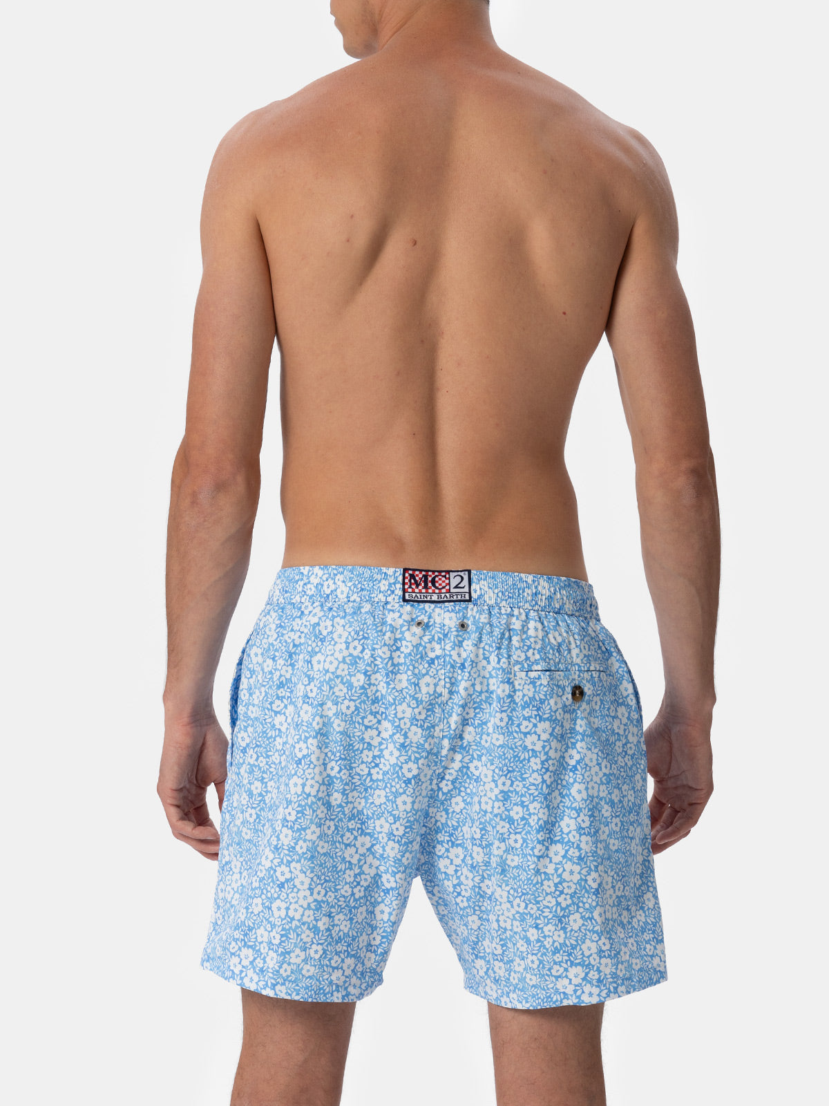Comfort Light classic stretch swim shorts with flower print - MC2 Saint Barth