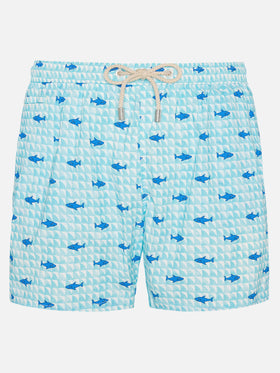 Costume mare Comfort Light con stampa pinna di squalo
