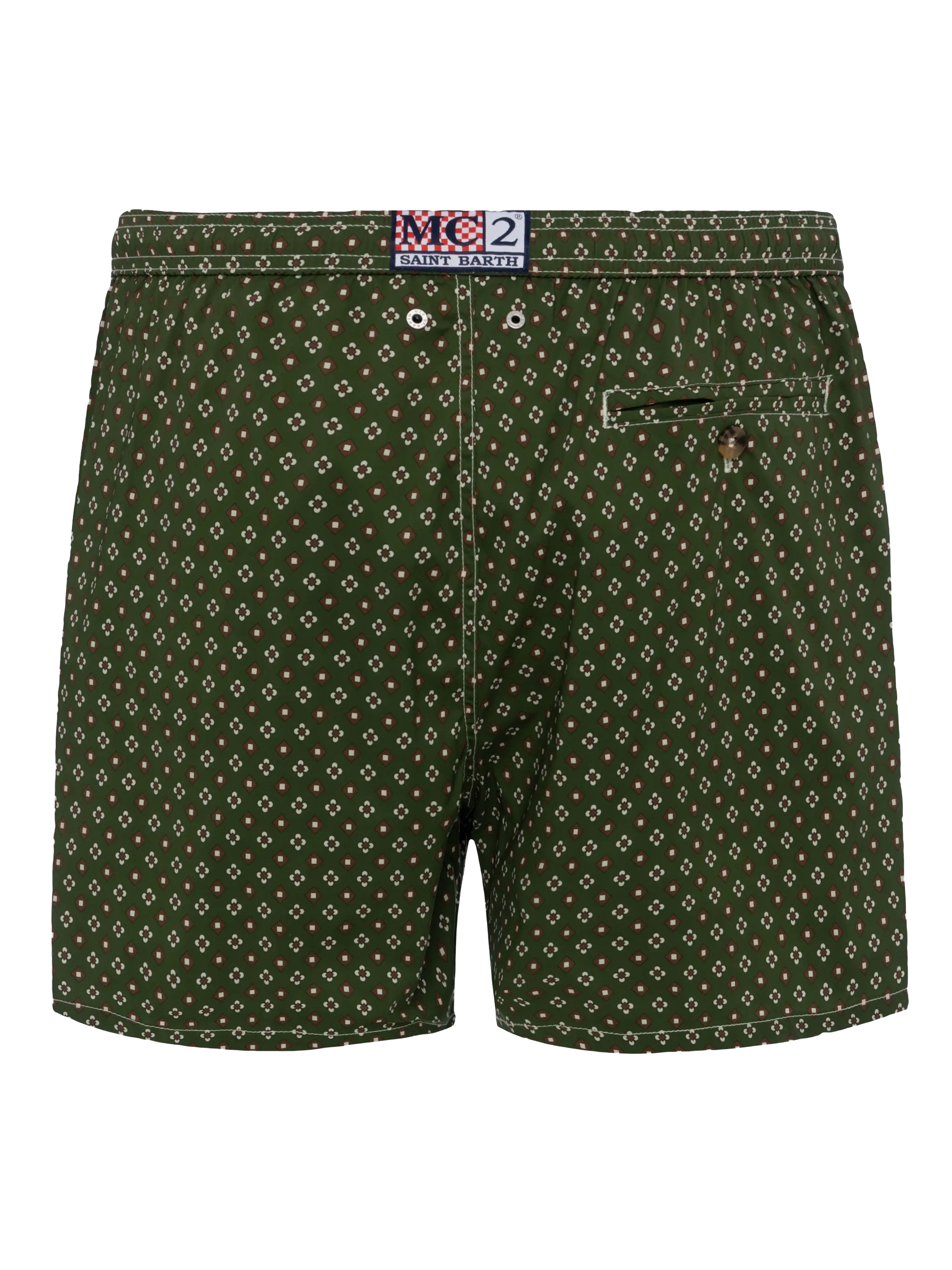Comfort Light swim shorts with tie print - MC2 Saint Barth
