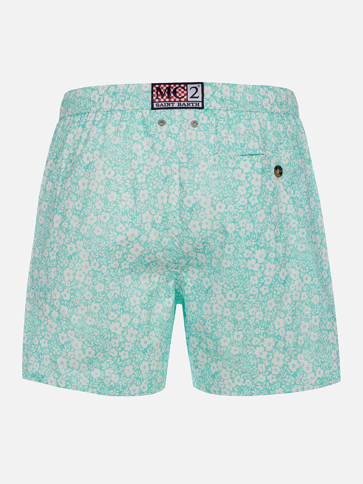 Comfort Light classic stretch swim shorts with flower print - MC2 Saint Barth