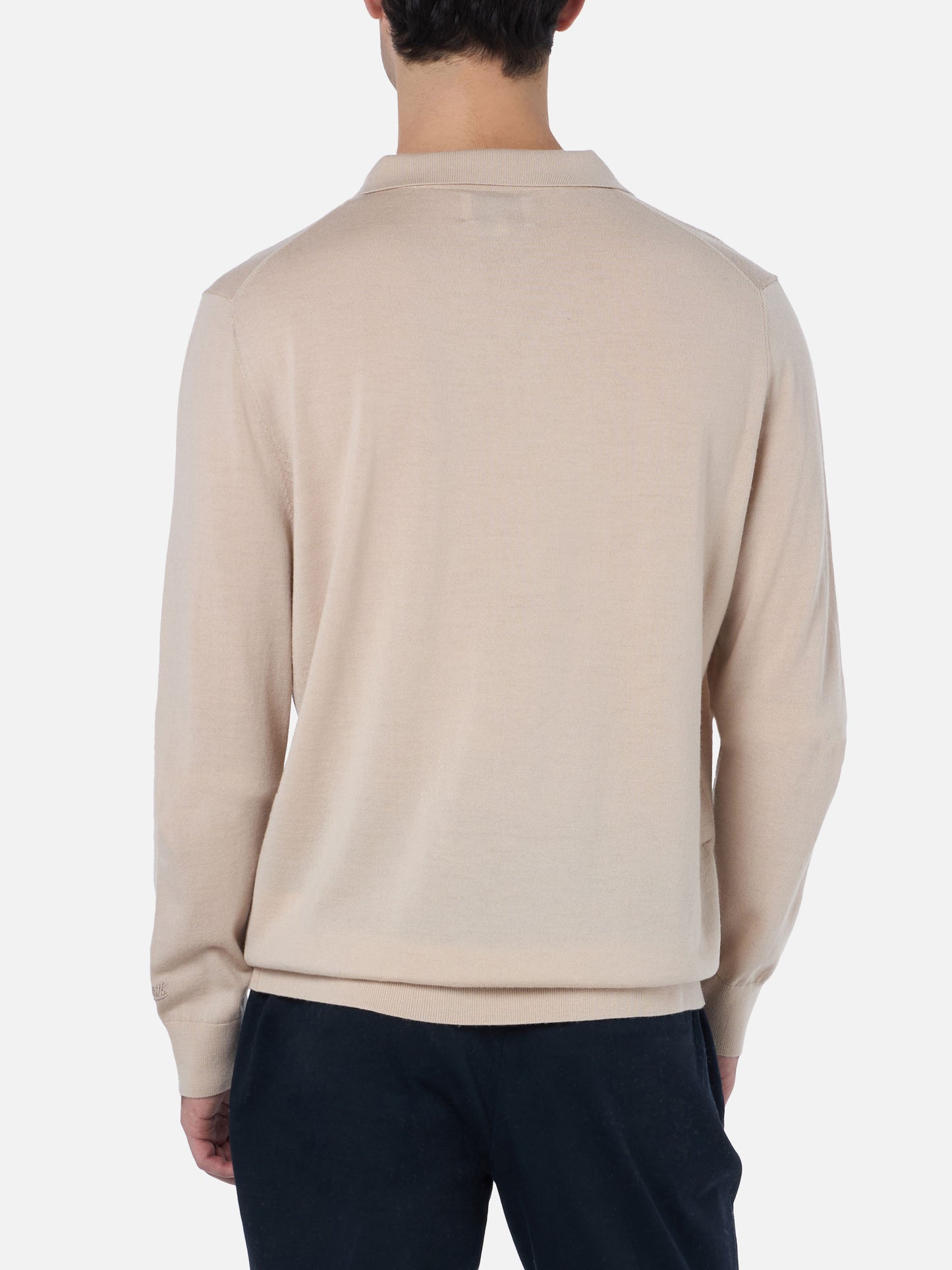 Man beige merino wool polo Covent - MC2 Saint Barth