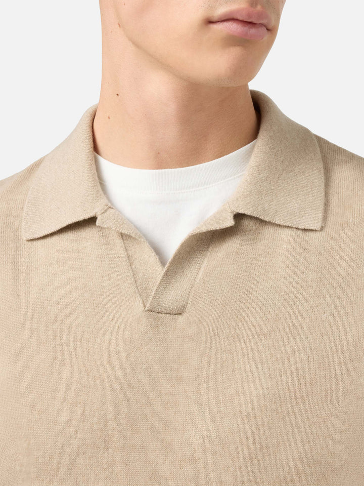 Polo in maglia di cashmere Covent beige