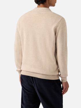 Beige wool knit polo Covent