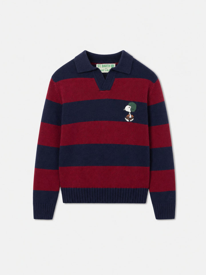 Polo garçon à rayures bleues et rouges Covent avec imprimé Snoopy | SNOOPY PEANUTS SPECIAL EDITION 