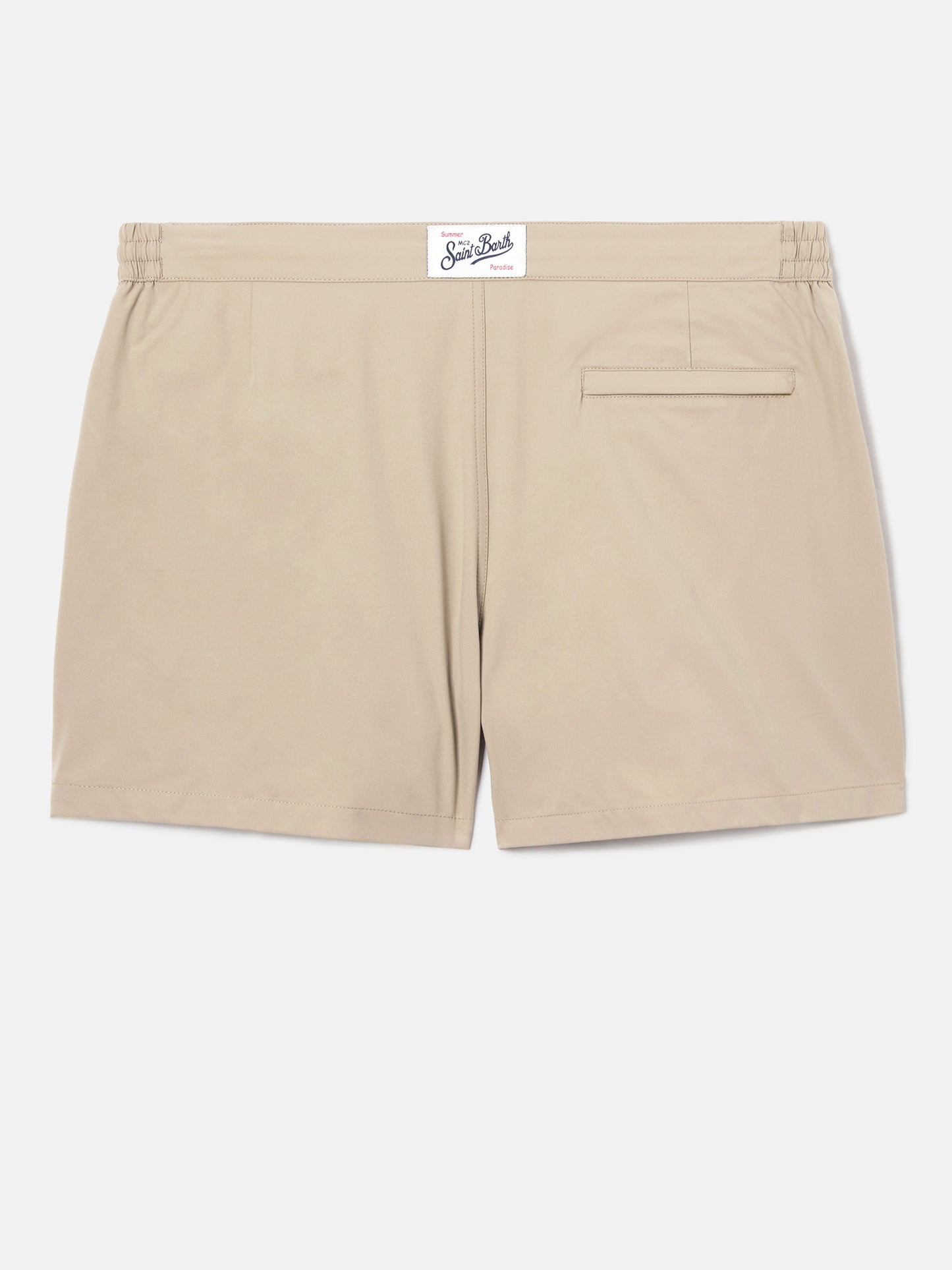 Bañador Capferrat en beige con logo bordado 