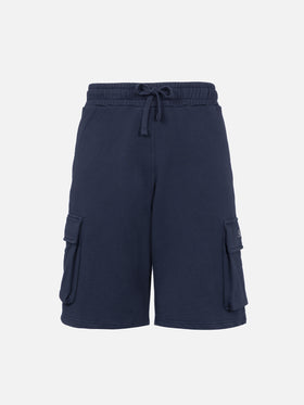 Man navy blue cargo short pants Cargy - MC2 Saint Barth