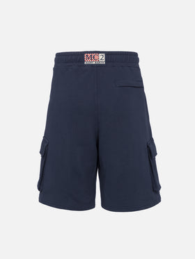Man navy blue cargo short pants Cargy - MC2 Saint Barth