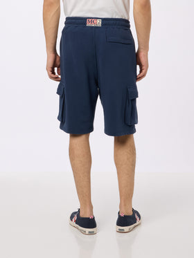 Man navy blue cargo short pants Cargy - MC2 Saint Barth