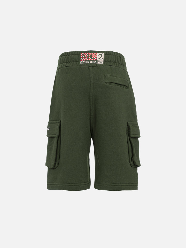 Boy military green cargo short pants Cargy - MC2 Saint Barth