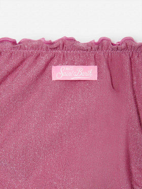 Cric dark pink stretch lurex swim briefs