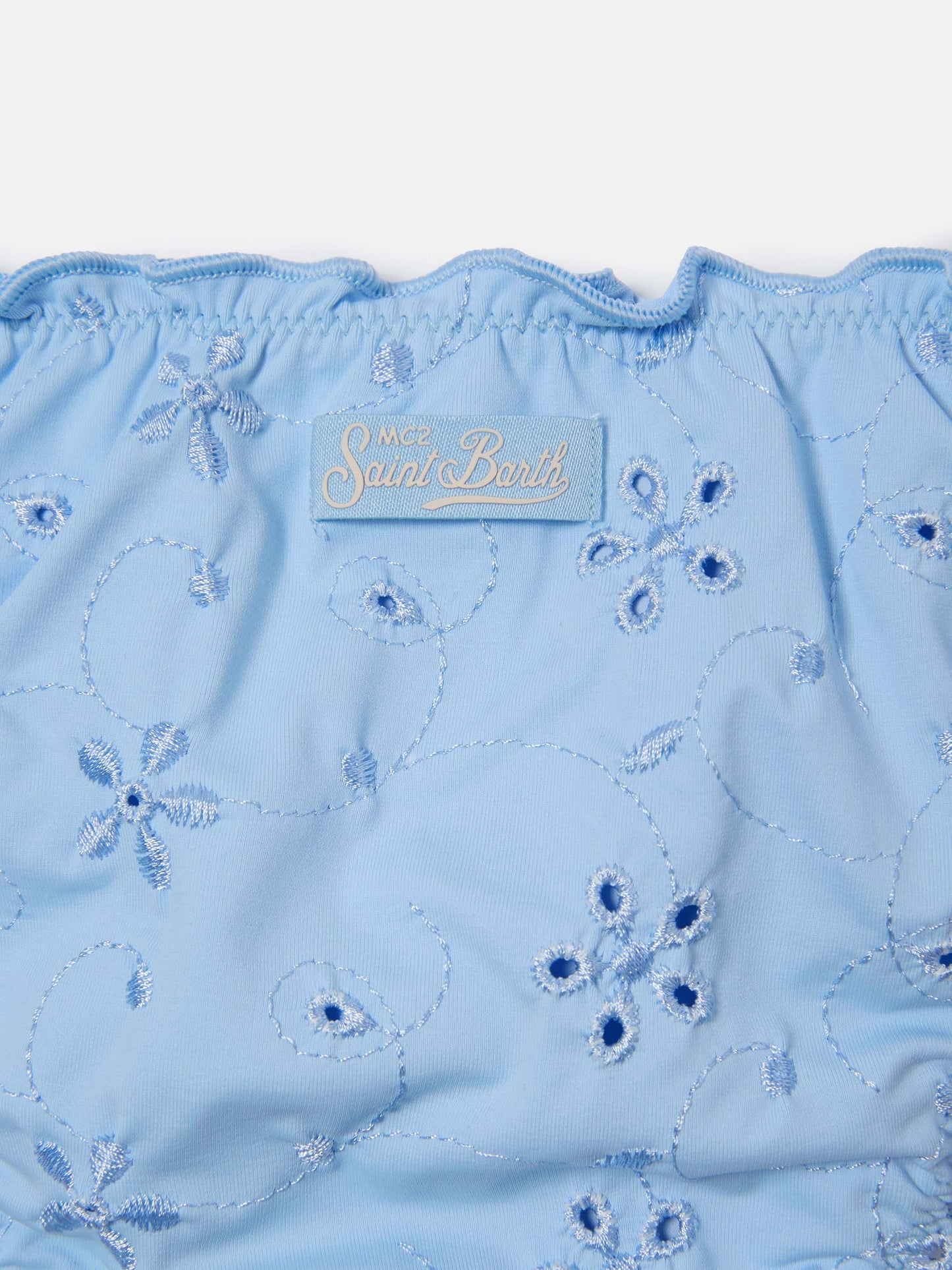 Cris sangallo bikini in light blue with ruffled edges