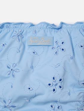 Cris sangallo bikini in light blue with ruffled edges