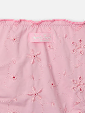 Cris sangallo bikini in pink with ruffled edges